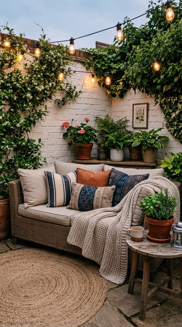 3. Create a Cozy Patio Nook with Indoor Comforts