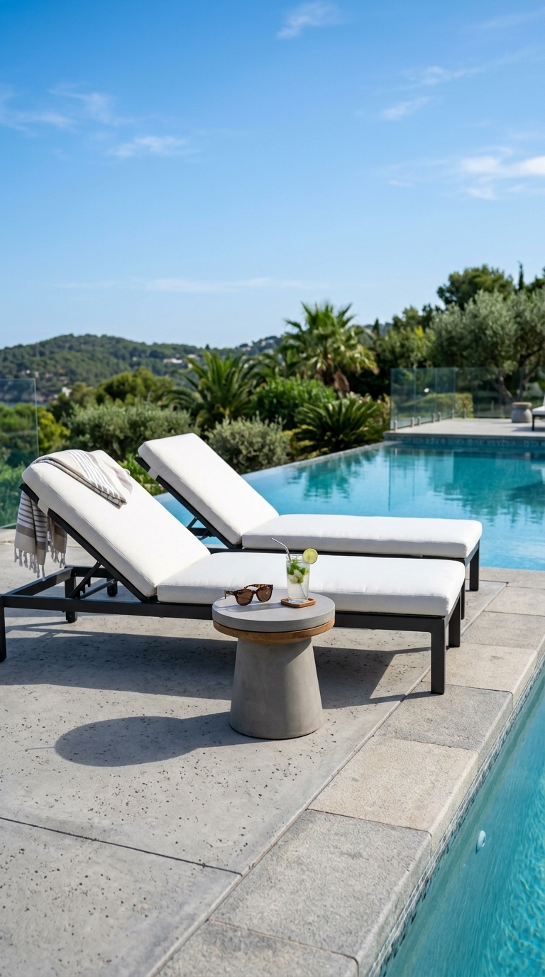 3. Elevate with Stylish Sun Loungers