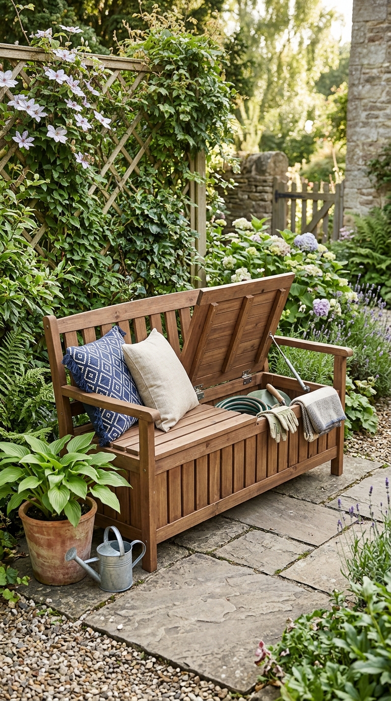 6. Double Duty Decor: Seating with Built-In Storage