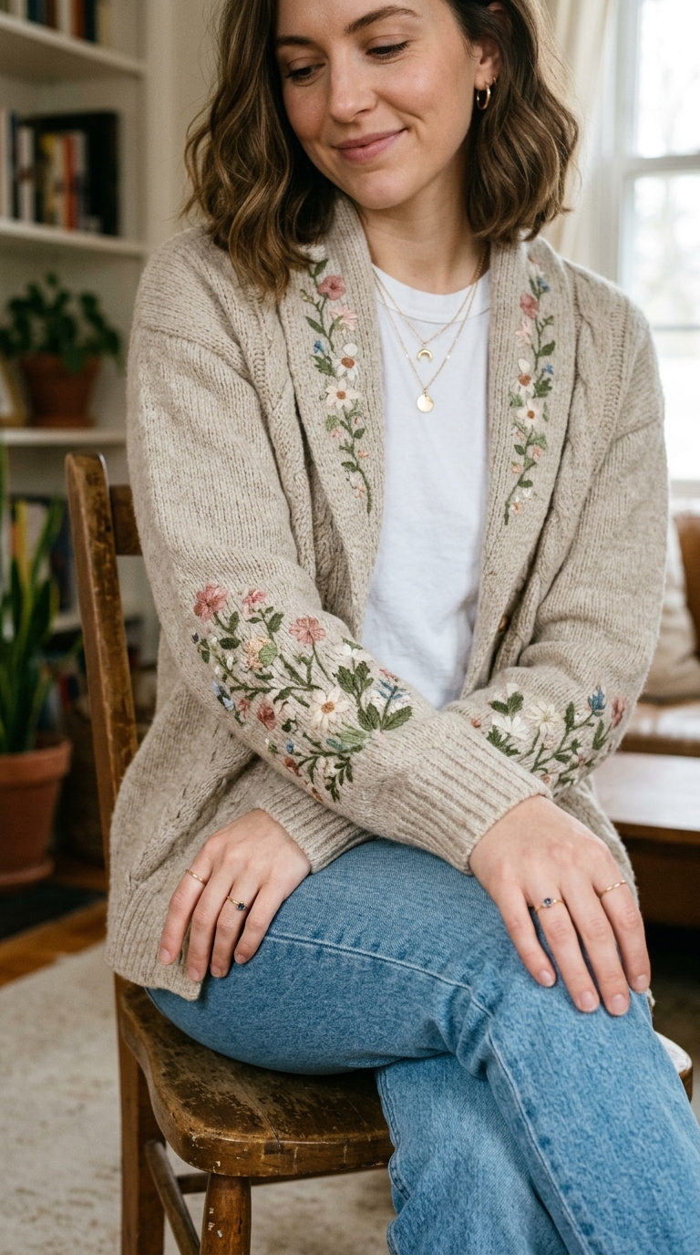 7. Subtle Floral Accents on a Neutral Base