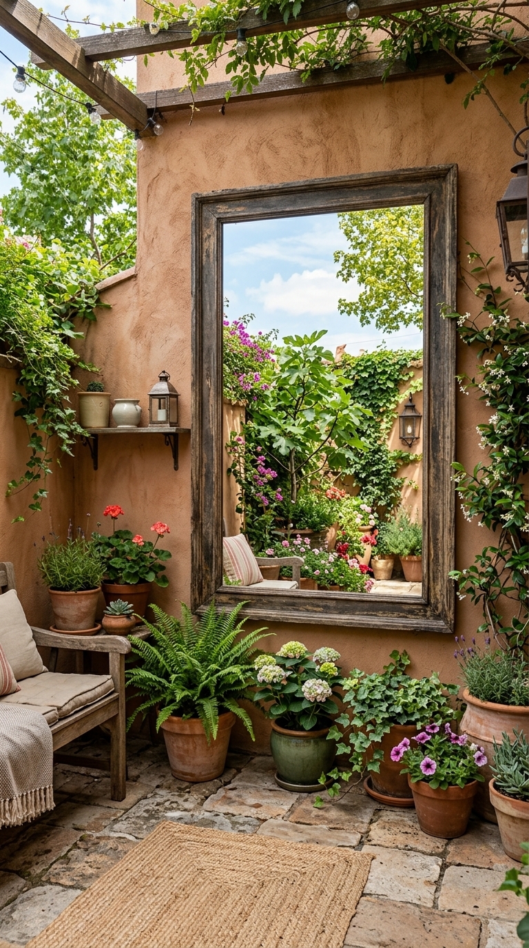 8. Expand Your View with a Stylish Outdoor Mirror