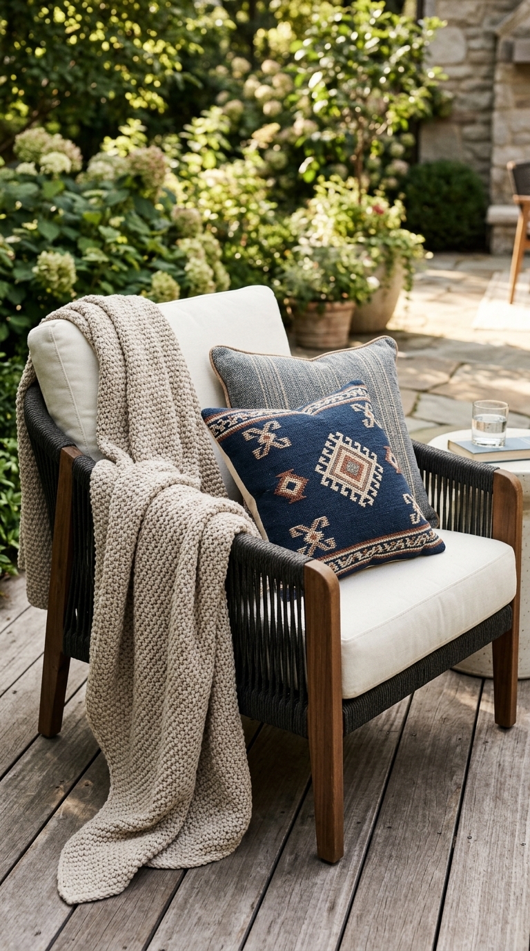 9. Incorporate Indoor-Outdoor Fabrics and Textiles