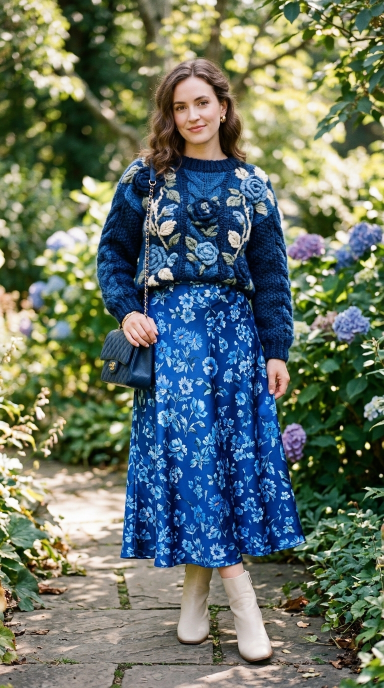 9. Monochromatic Floral with Unexpected Textures
