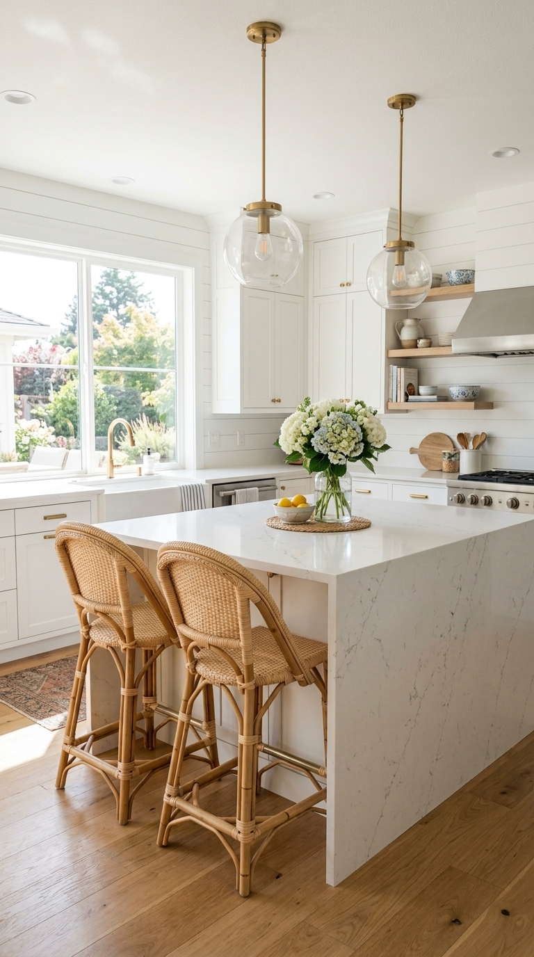 1. Coastal Chic Kitchen Island