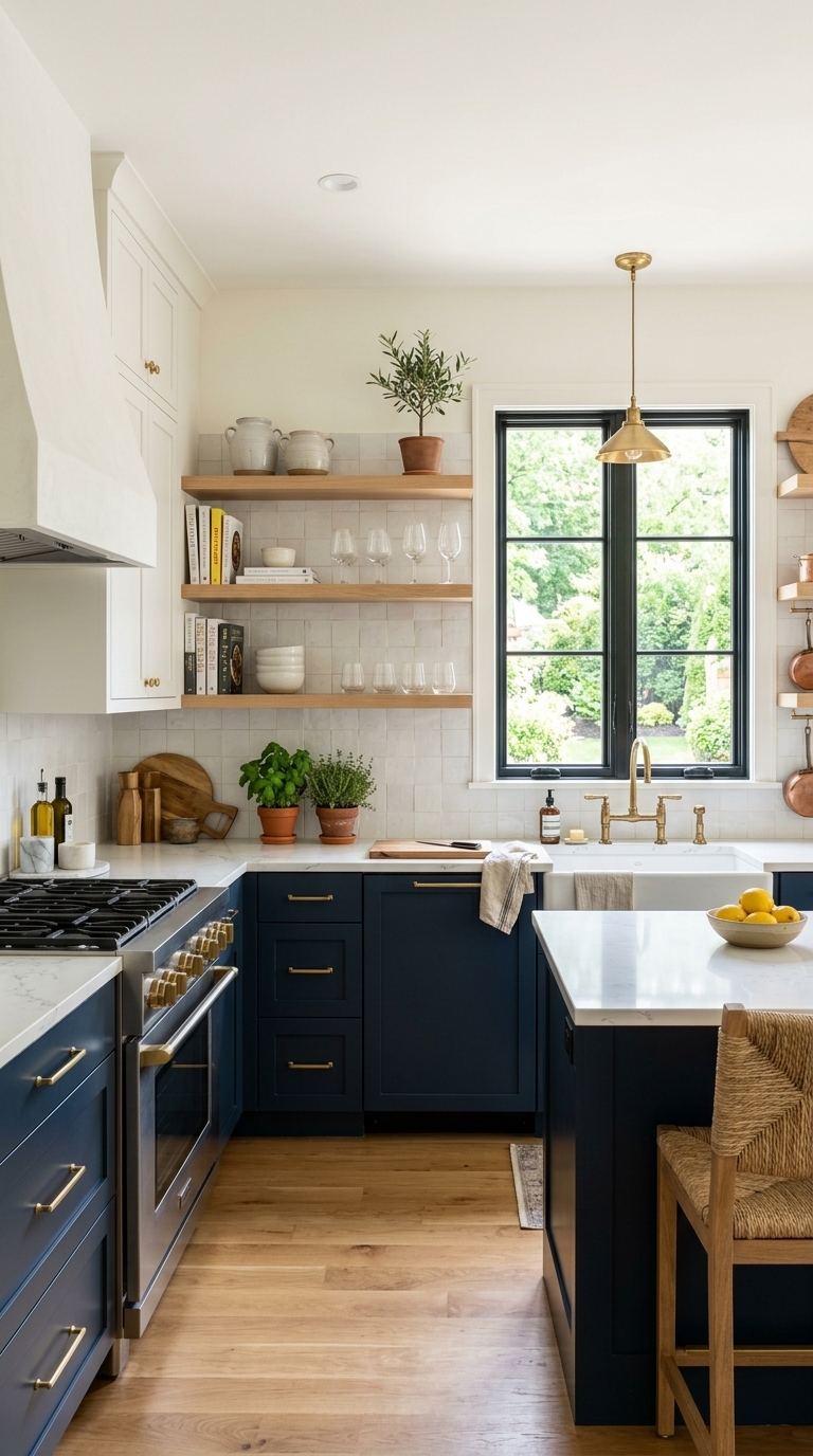 1. Dive into Deep Blue Lower Cabinets