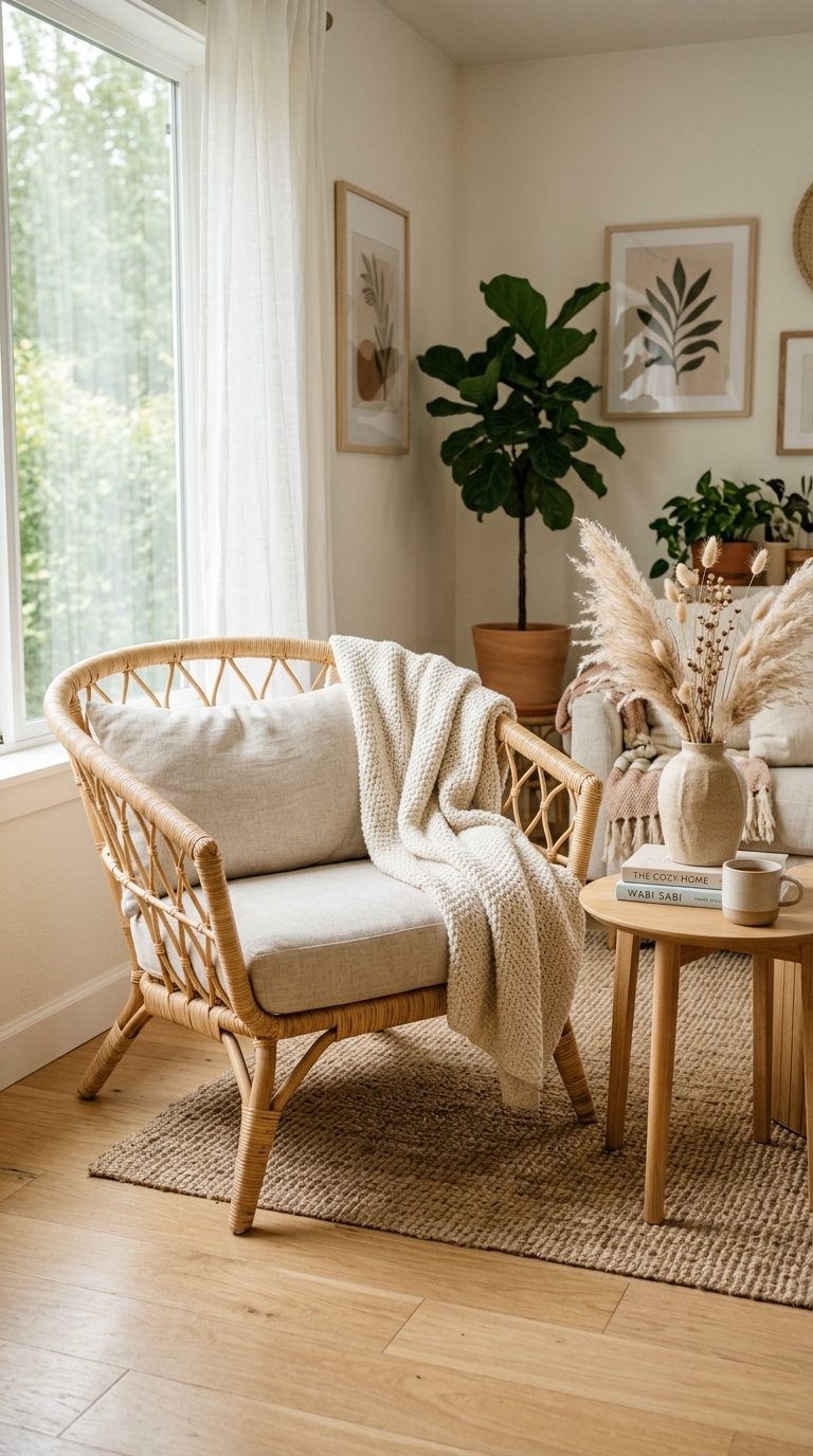 1. Embrace Rattan Accent Seating for Instant Warmth