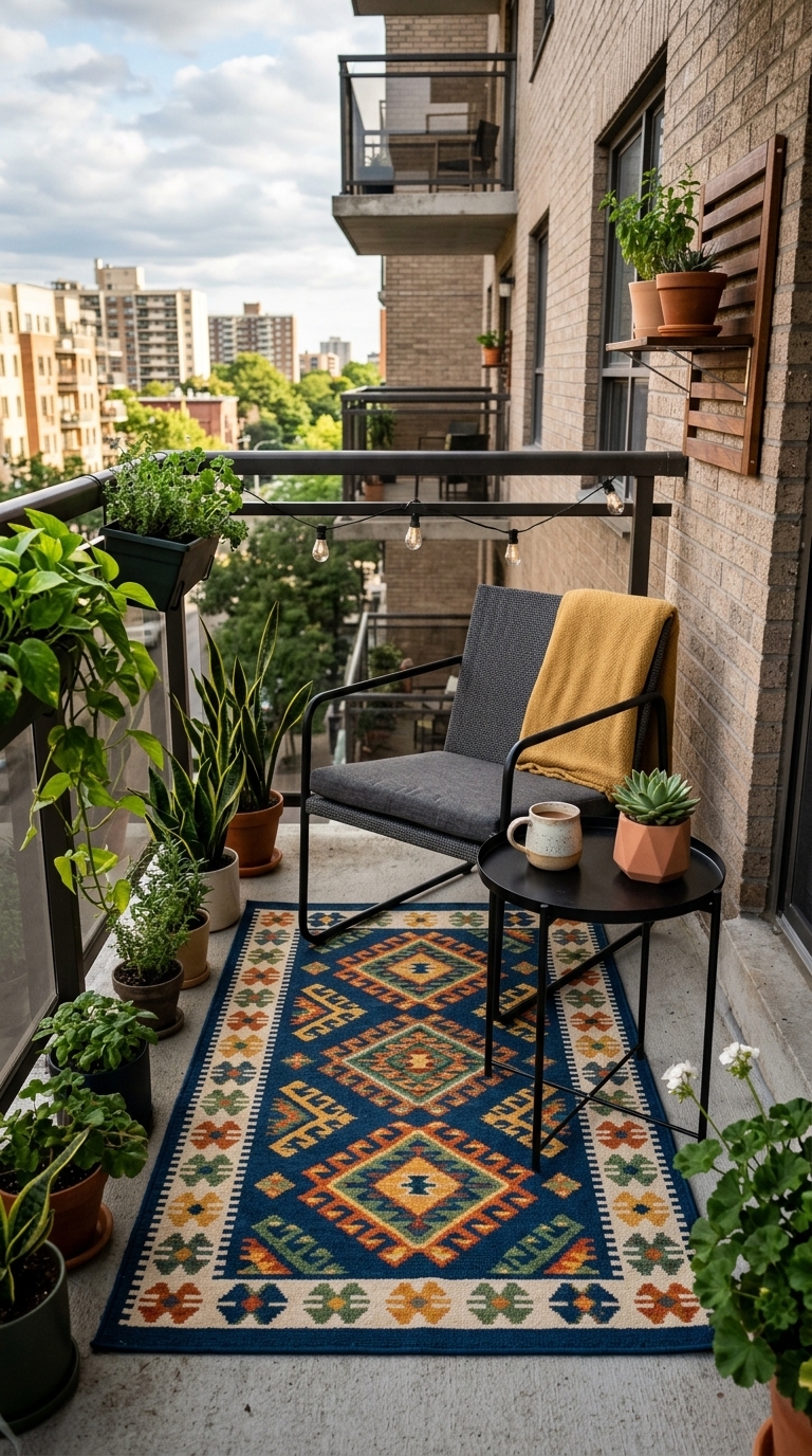 2. Define Your Zone with an Outdoor Rug