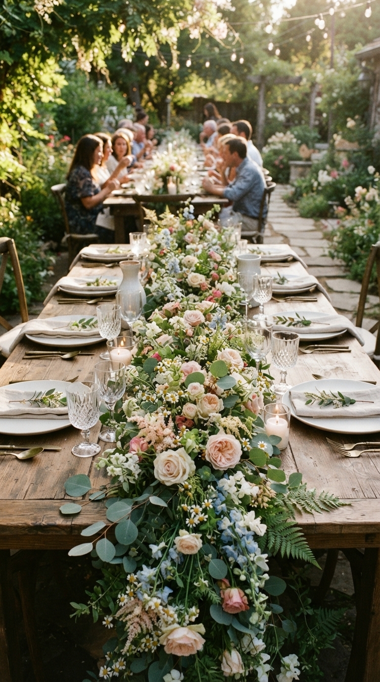 2. Embrace a Floral Table Runner