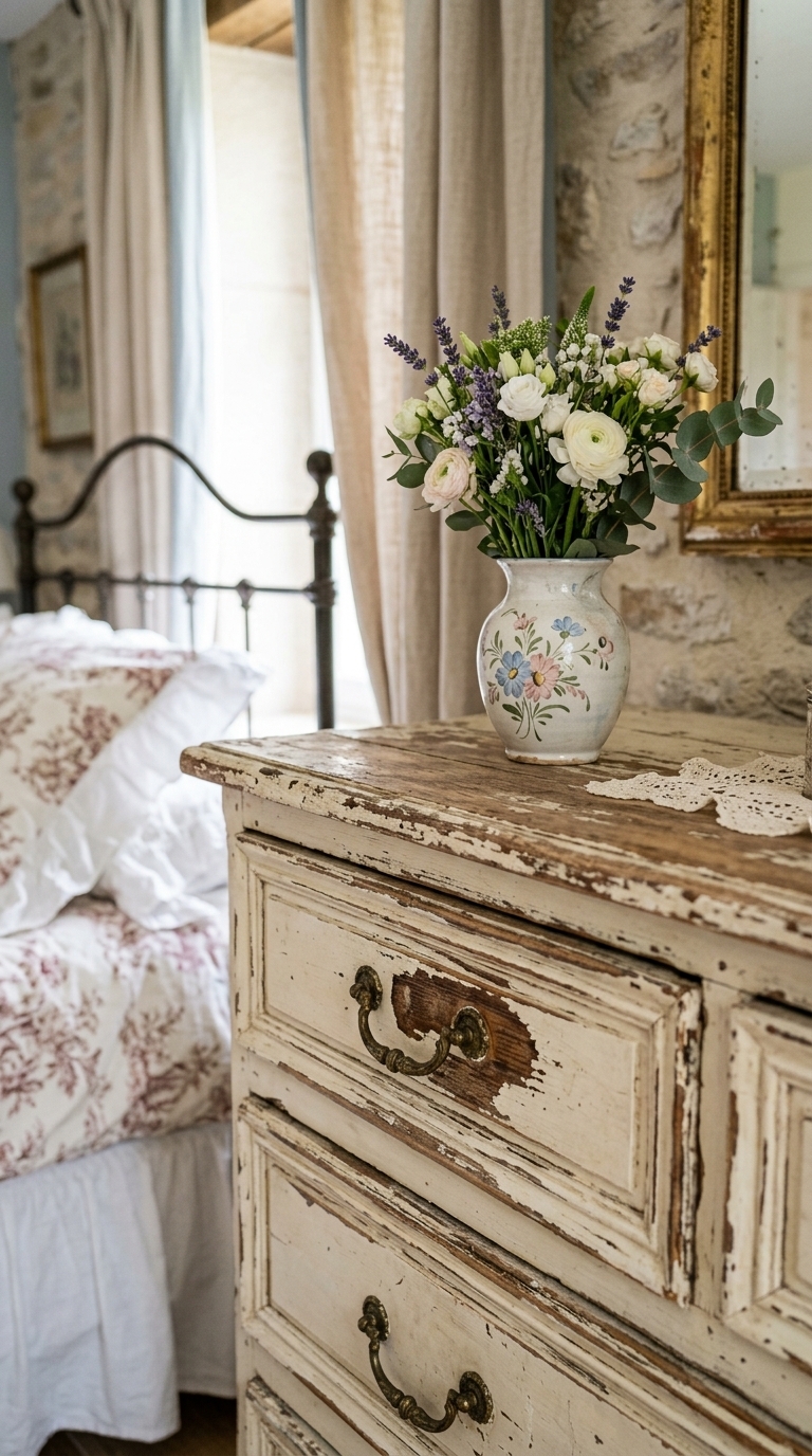 2. Incorporate Distressed and Aged Furniture