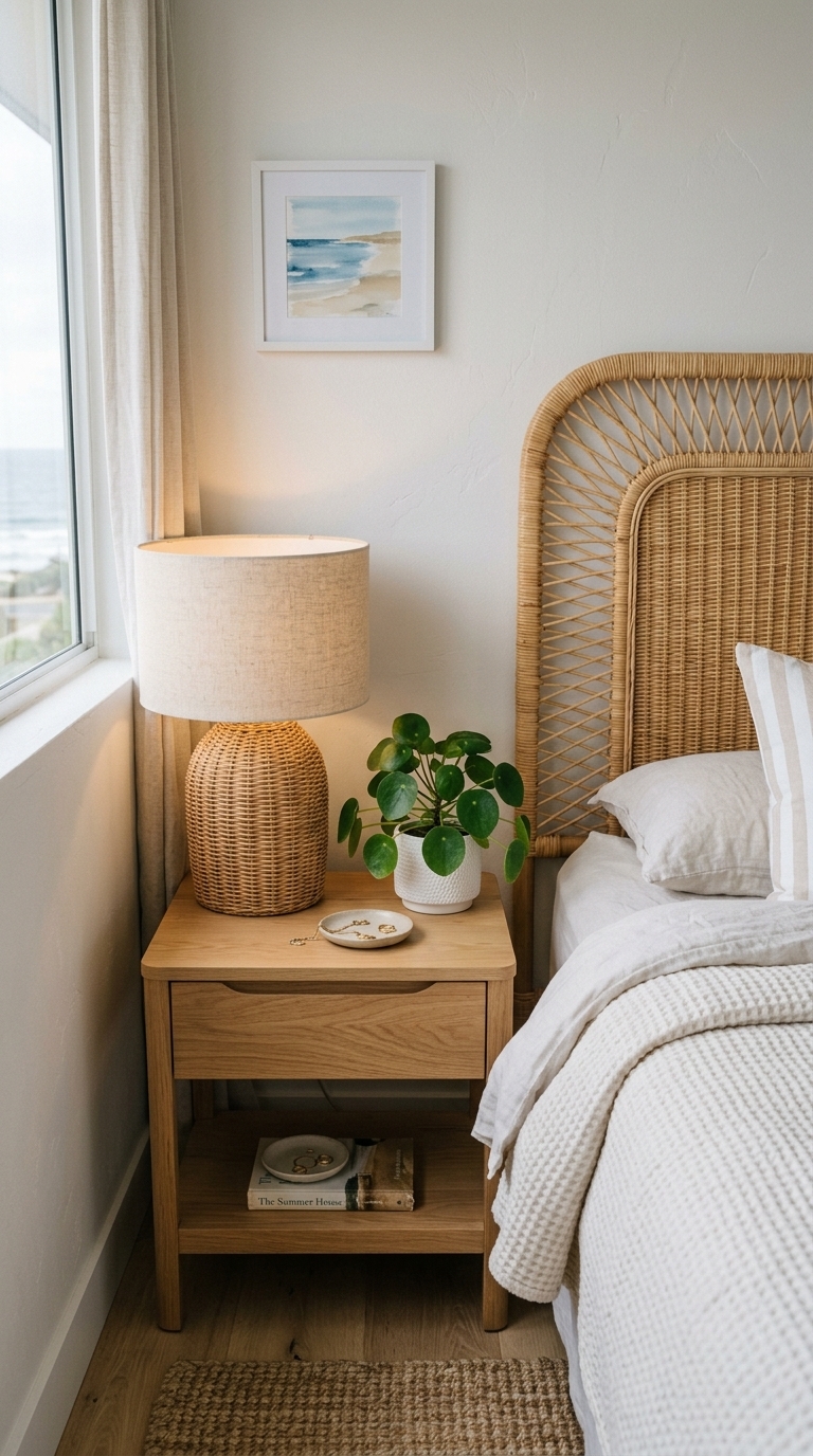 2. Incorporate Natural Wood and Rattan Accents