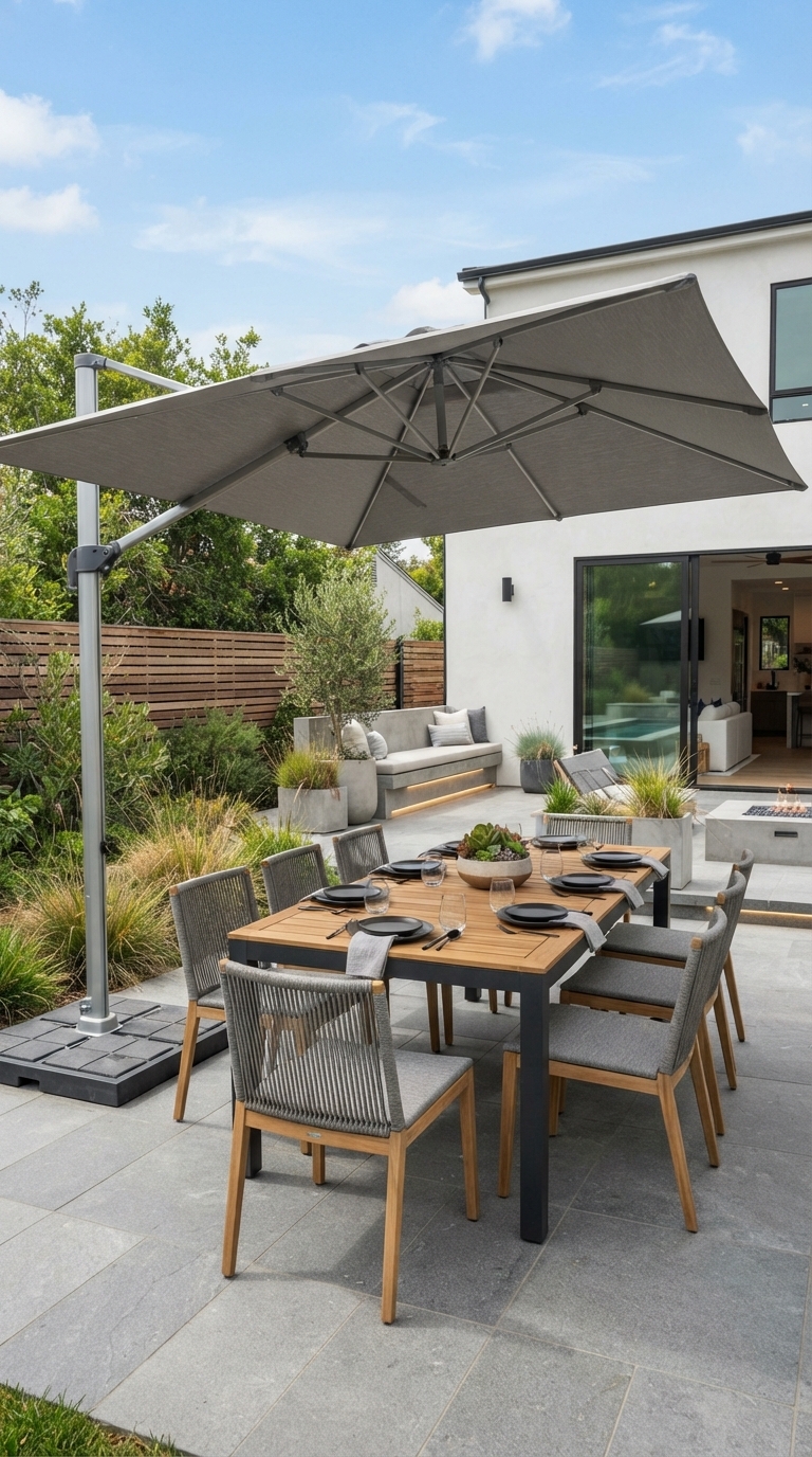 2. Opt for a Modern Cantilever Umbrella