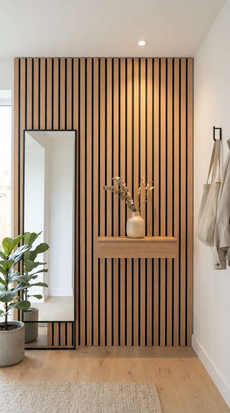 3. Add Vertical Slat Wood Paneling