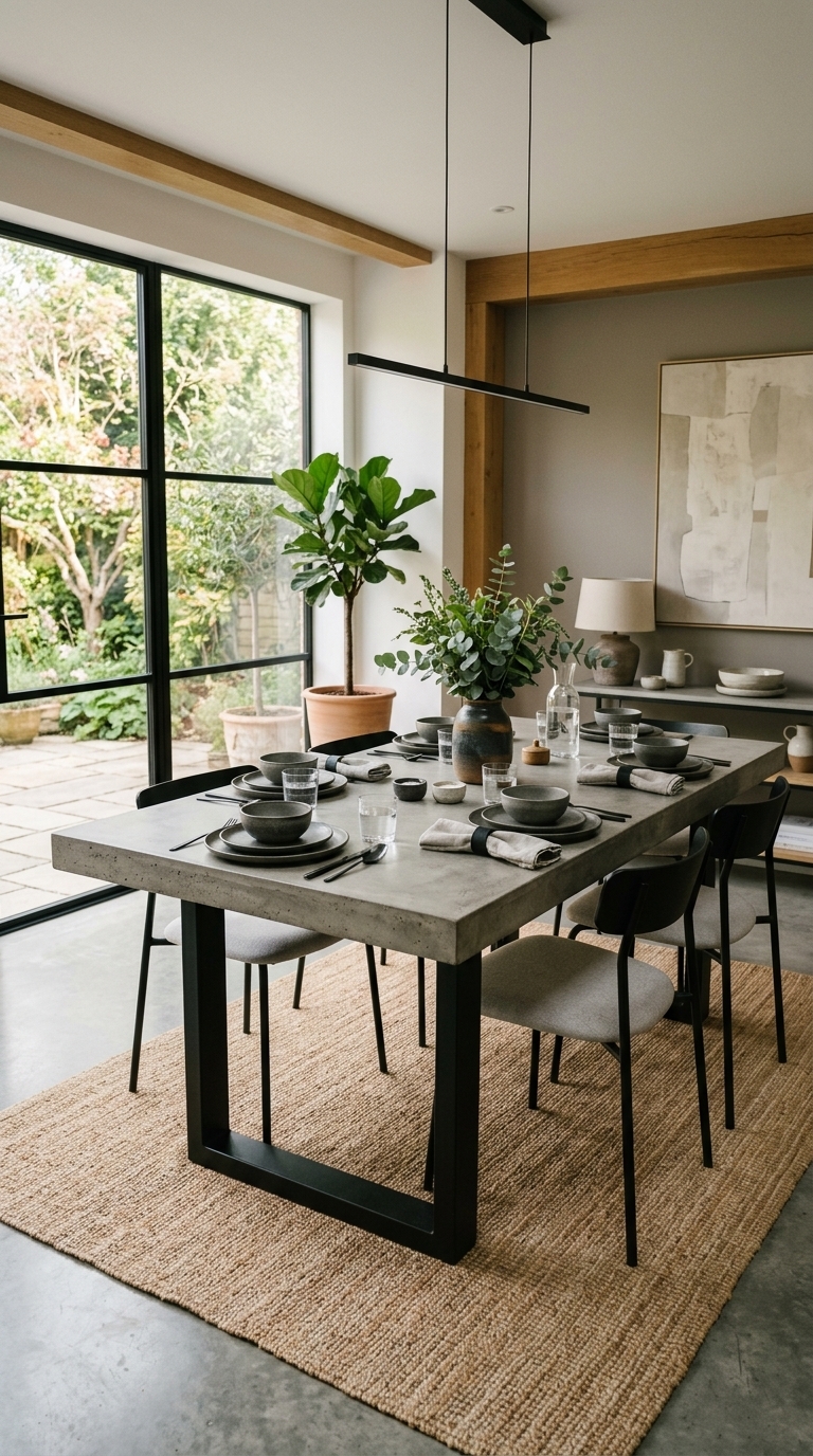 3. Embrace Industrial Chic with a Concrete Dining Table