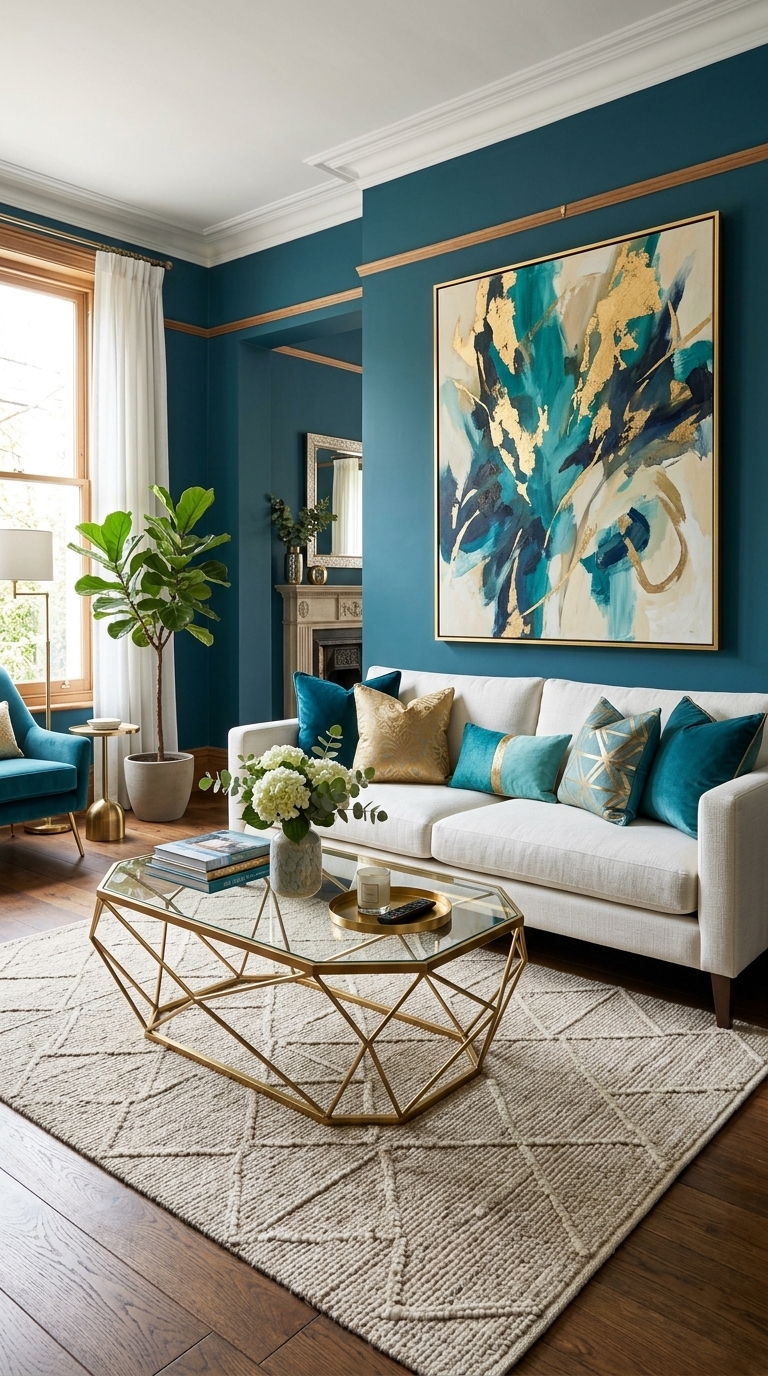3. Infuse Teal & Gold for a Glamorous Touch