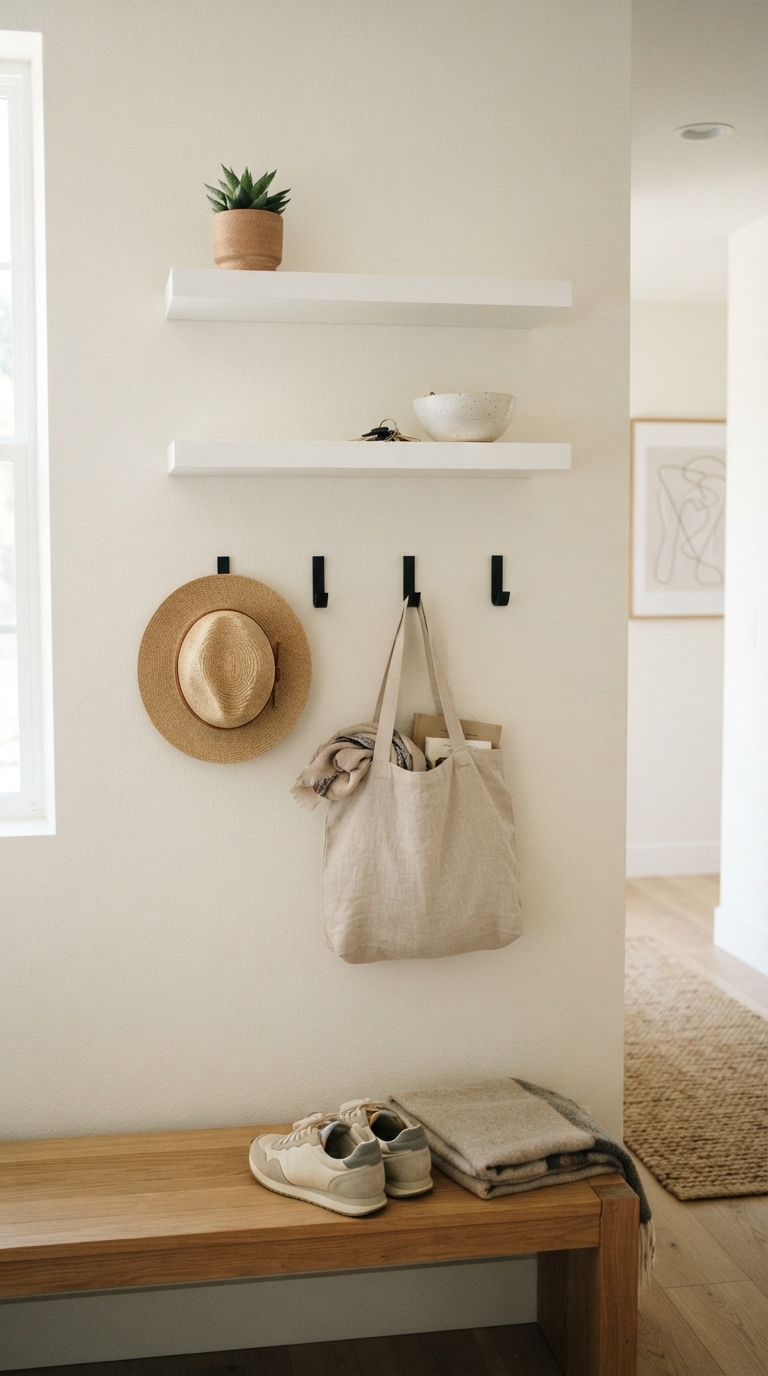3. Opt for Open Shelving & Hooks