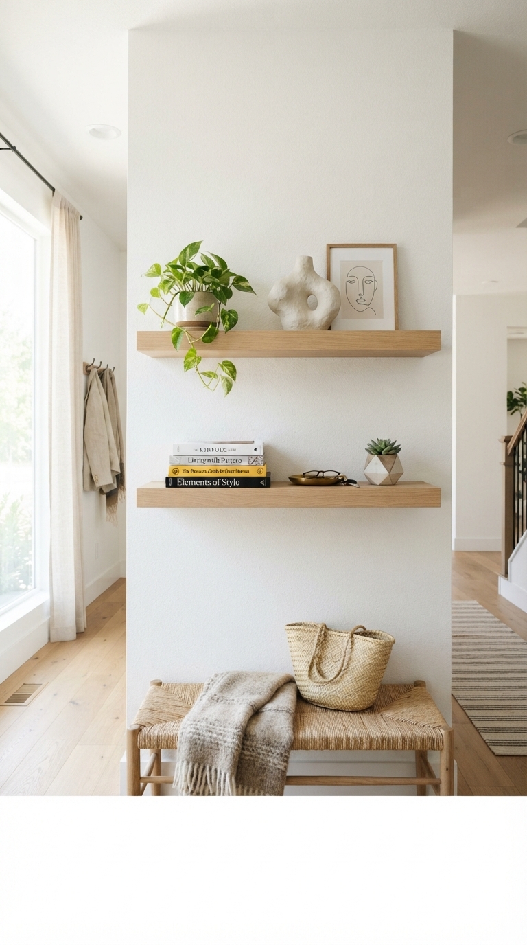 4. Float Shelves for Minimalist Display