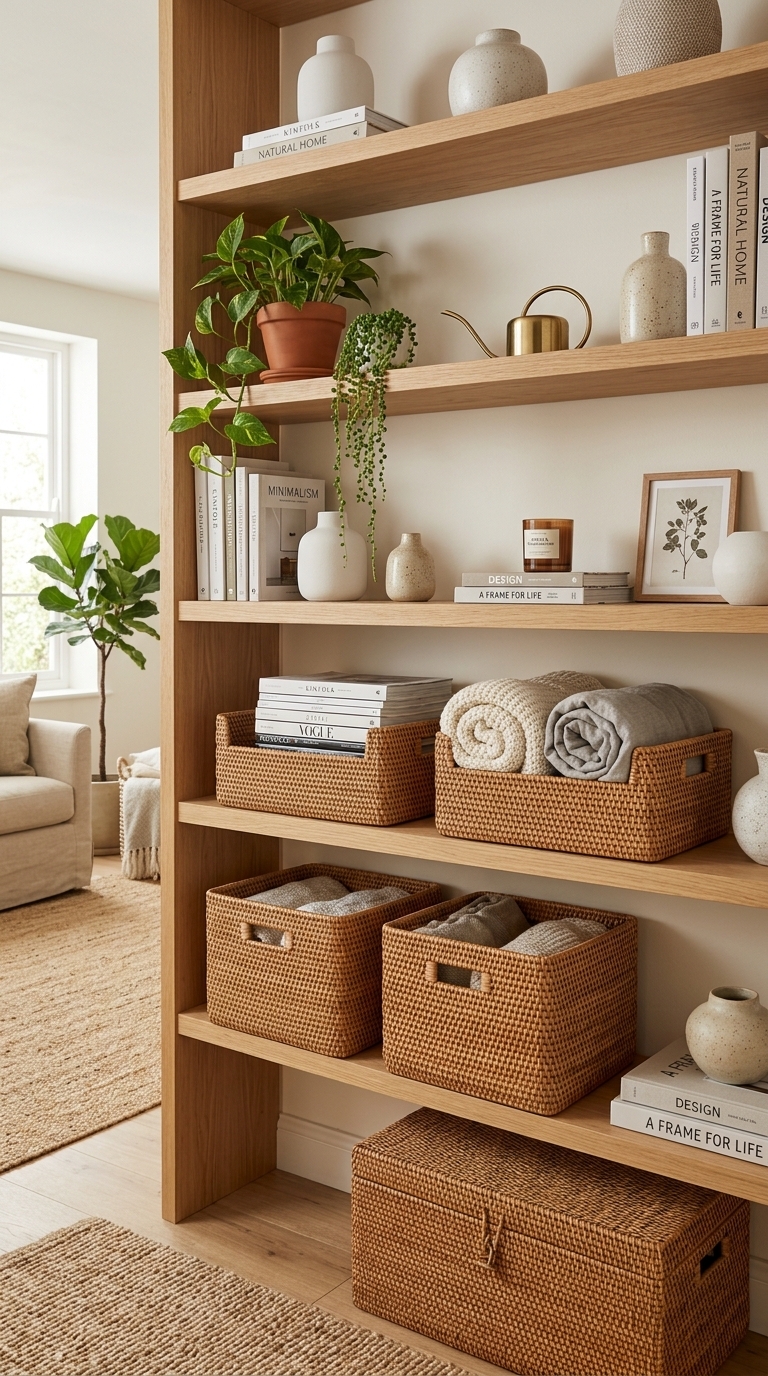 4. Style Your Storage with Chic Rattan Baskets