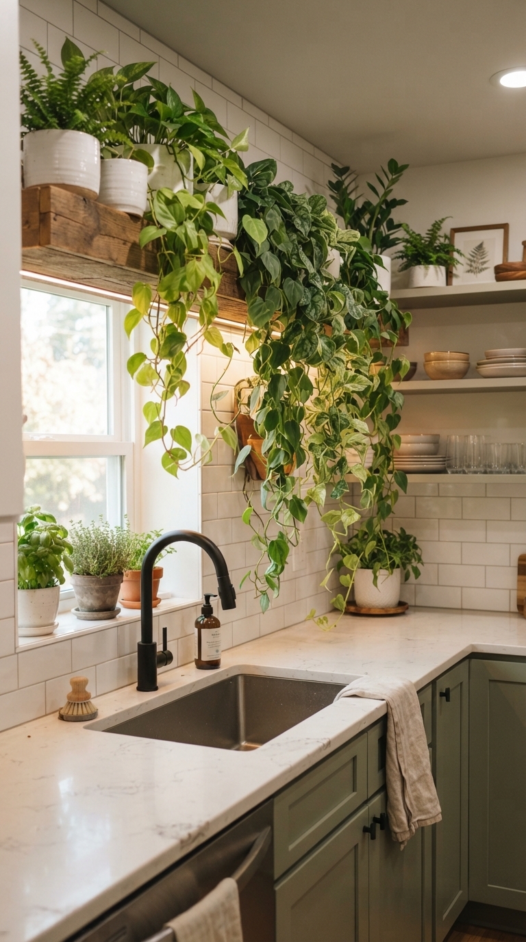 4. Trailing Plants on High Shelves