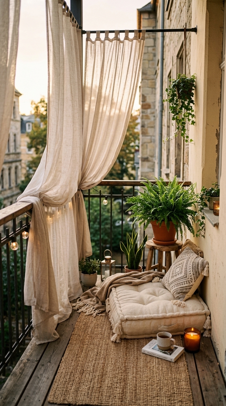 5. Add Privacy and Style with Screens or Curtains