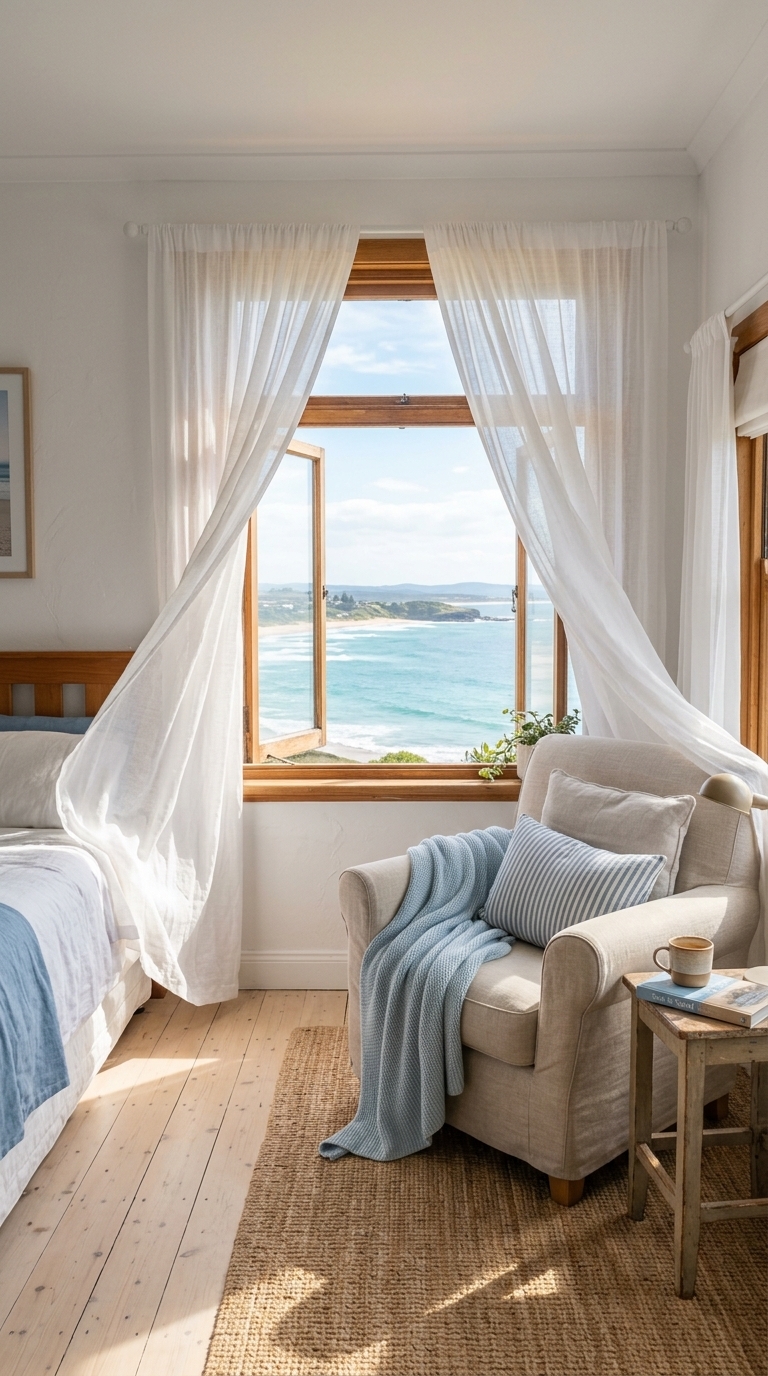 5. Choose Light and Airy Curtains