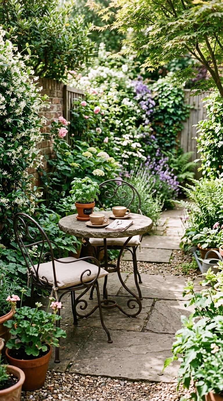 5. Create a Charming Patio Nook with a Stone Bistro Table