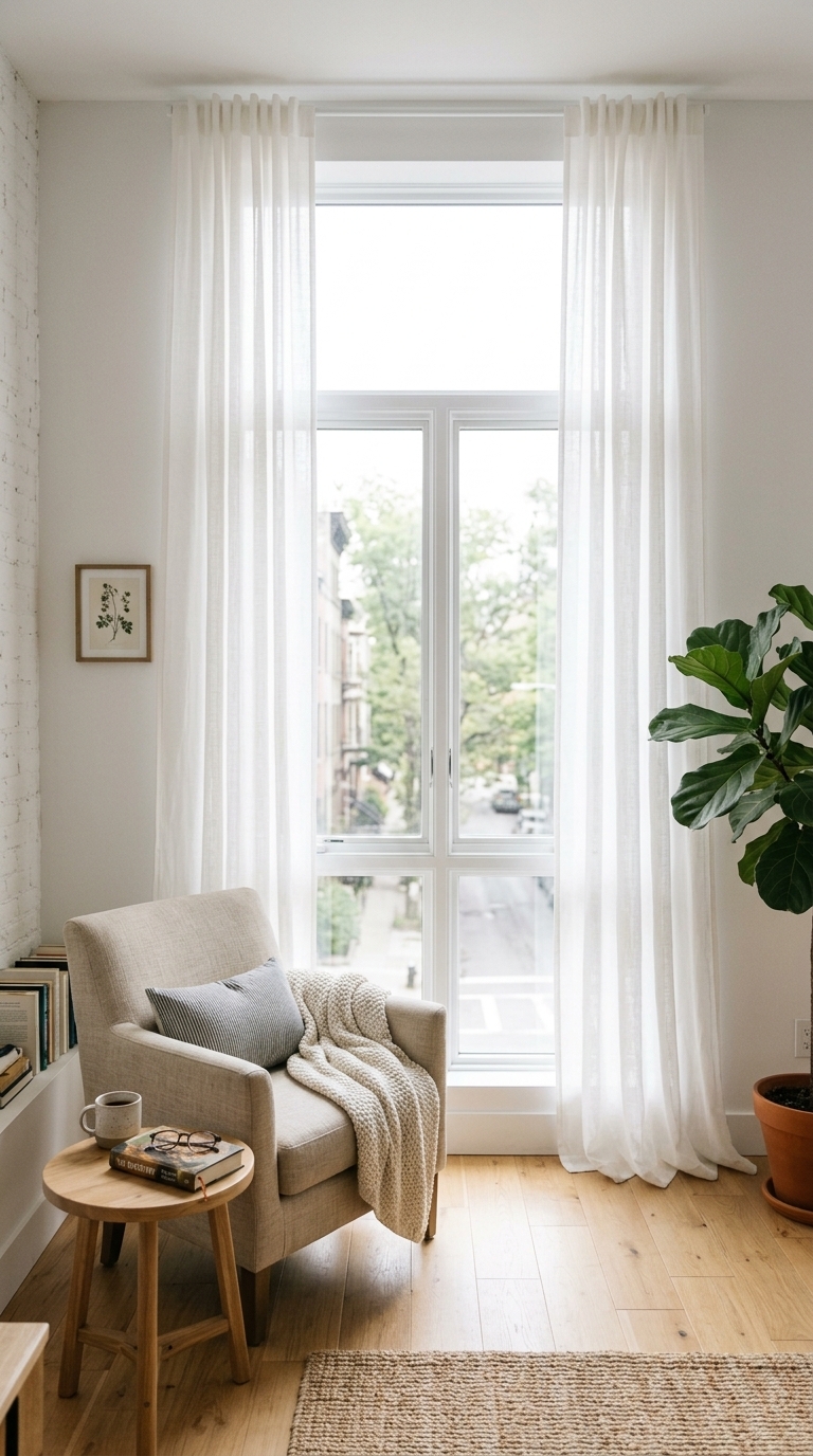 5. Let Light In with Sheer Window Treatments
