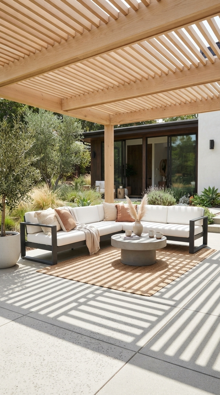 6. Build a Modern Slatted Wood Pergola