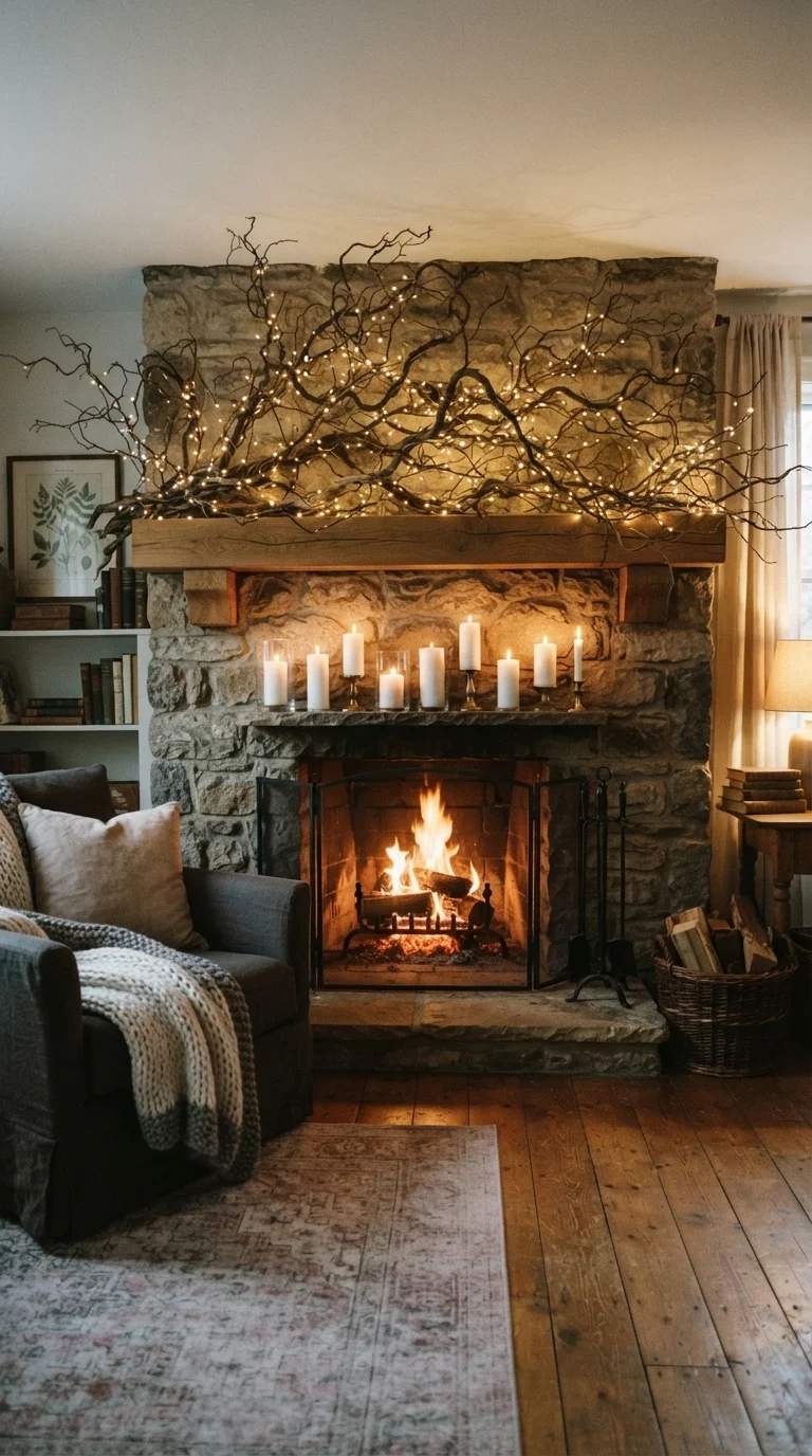 6. Foraged Branch Installations for the Mantel