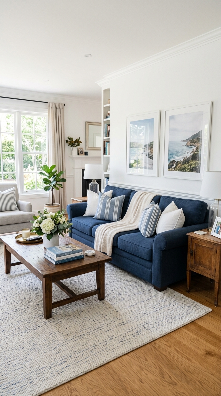 6. Refresh Your Space with Classic Blue & White