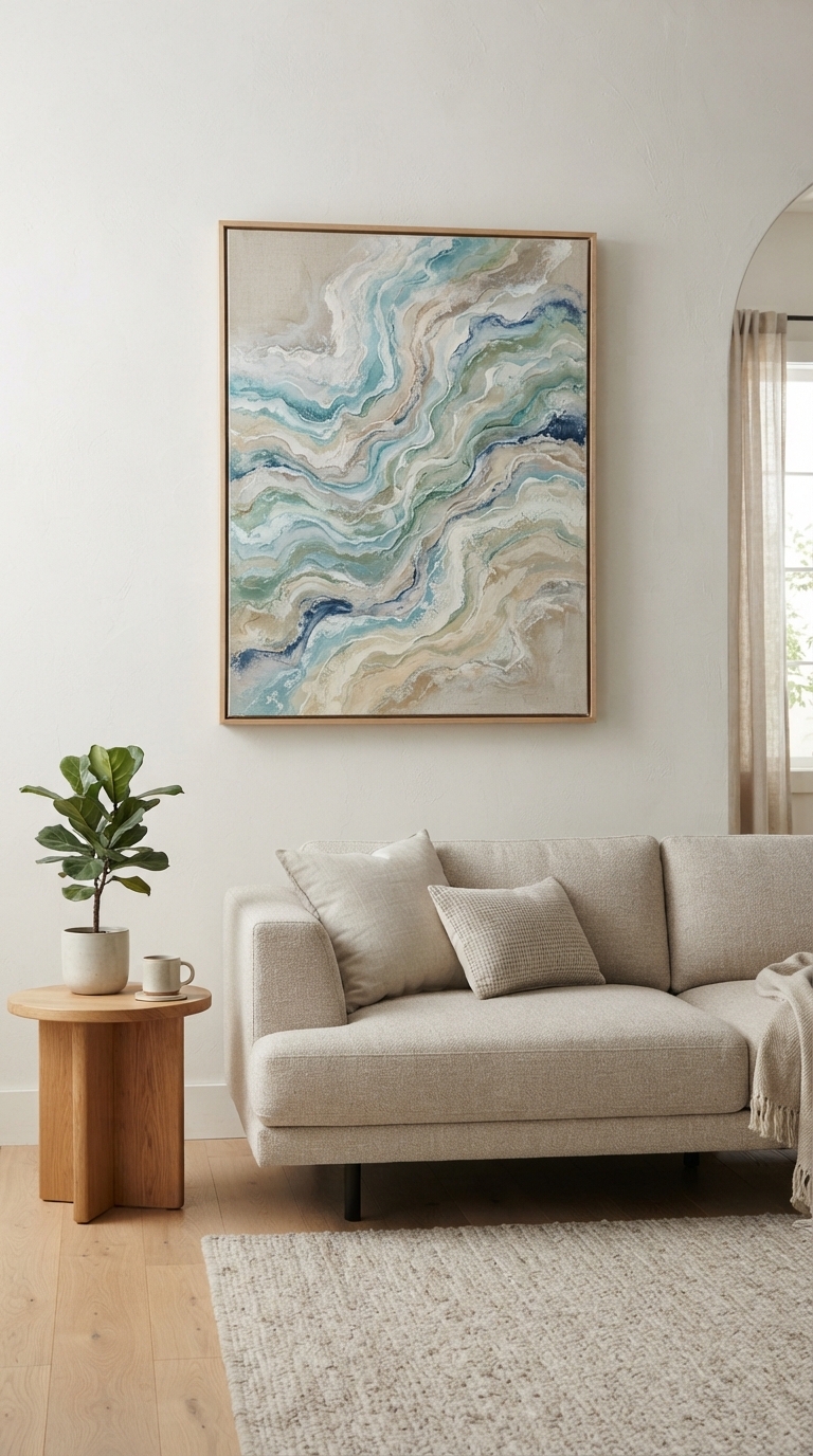 7. Abstract Ocean-Inspired Wall Art