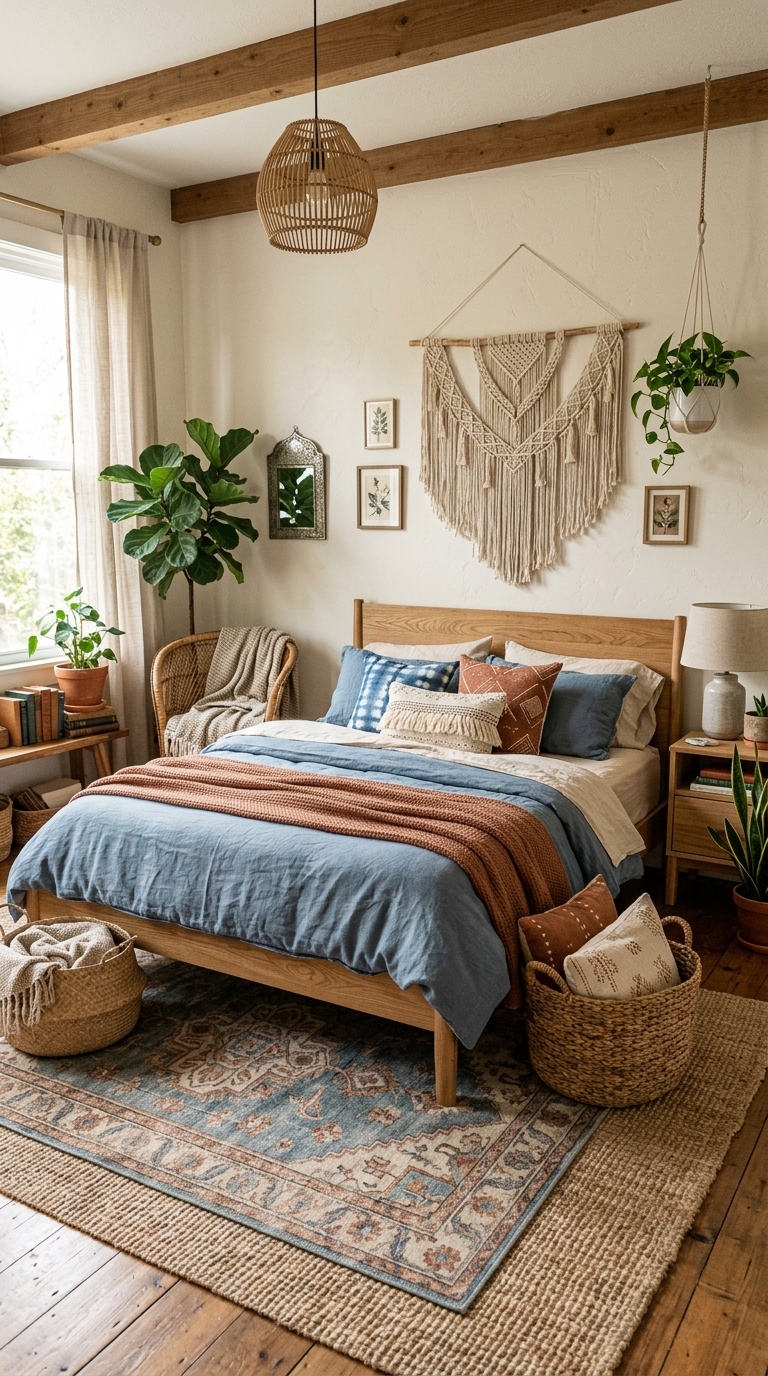 7. Boho Blue & Earthy Tones