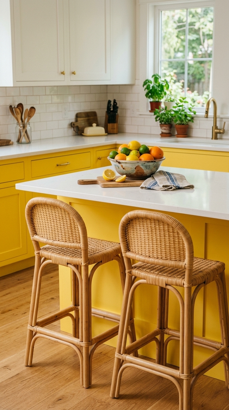7. Colorful Kitchen Pop with Natural Accents