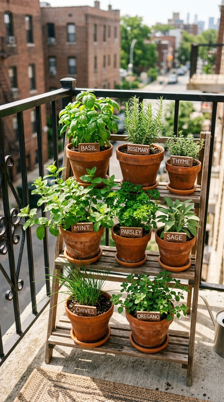 7. Create a Mini Herb or Flower Garden