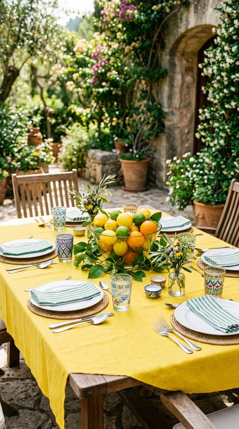 7. Playful Citrus Burst Table