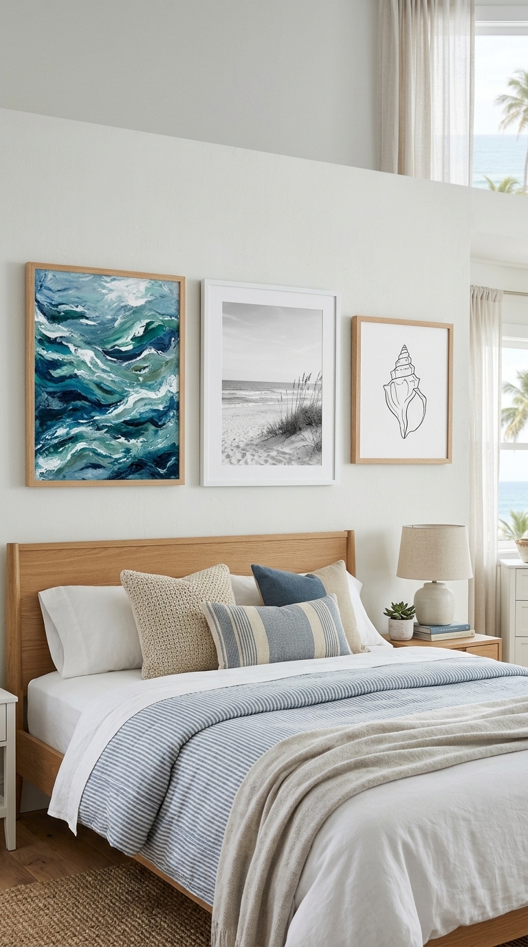 7. Style with Coastal-Inspired Wall Art