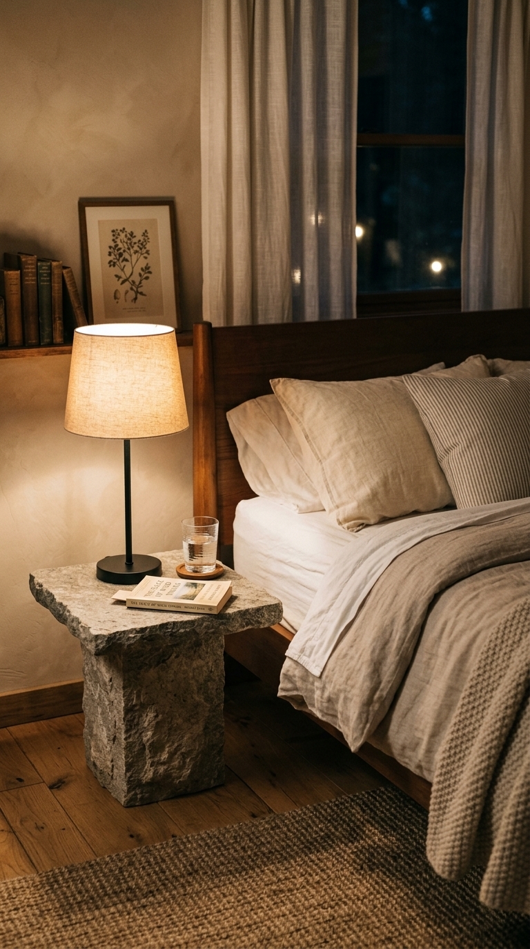 8. Achieve a Natural Vibe with a Stone-Look End Table