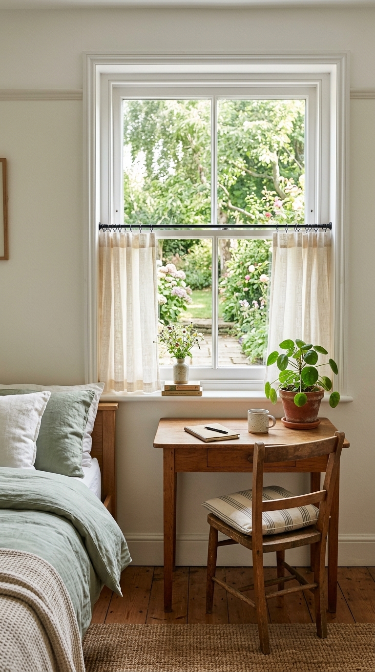 8. Cafe Curtains for Lower Privacy