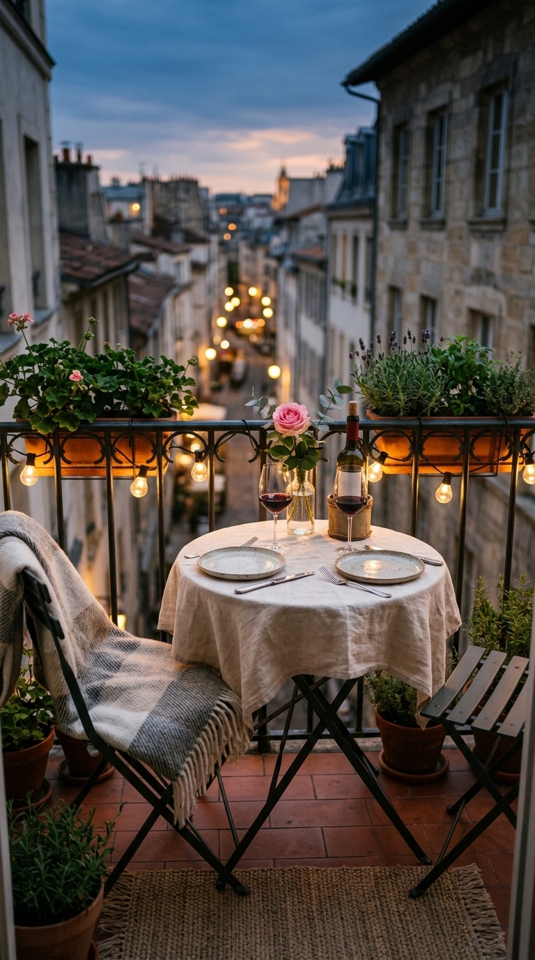 8. Cozy Balcony Bistro for Two