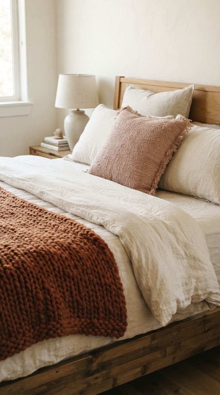 8. Layer with Textured Throws & Pillows