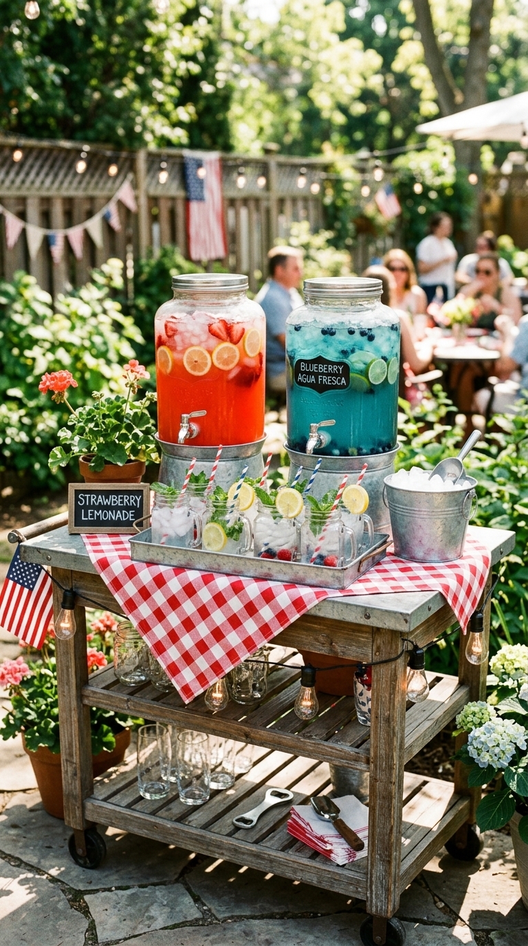 8. Refreshing Fourth of July Drink Station